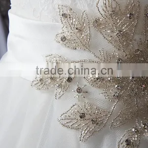 RSW912 Wholesale Scoop Neckline Vintage Lace Wedding Dresses 2016 With Belt Bridal Ball Gown Wedding Gown thumbnail-3