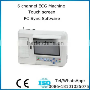 Professional 7 Inch Touch Screen 12 Lead Resting 6 Channel Electrocardiograph ECG Machine EKG With PC Sync Software thumbnail-1