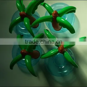 Promotional Premium Gifts Custom Pvc Inflatable Palm Tree Float Cup Holder Cool New Floating Drink Rafts thumbnail-3