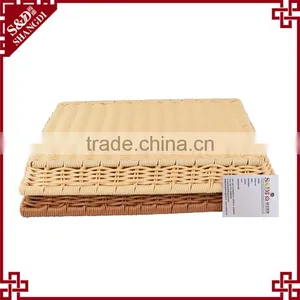 Classic Design Flat Rectangle Bread Fruit Bakery or Supermarket Used Woven Market Baskets thumbnail-6