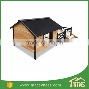Large Pet Wooden Dog House With Patio Wooden Timber Bed Porch Deck thumbnail-1