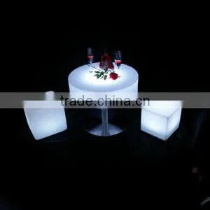 High 106CM LED Remote Round Table/ Hot Sell LED Rechargeable Round Coffee Table/LED Outdoor Lawn Round Cocktail Table thumbnail-5
