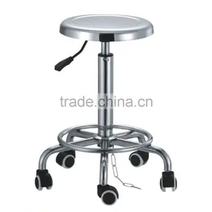 Rotary Round Stool With Gas Lift and Wheels thumbnail-2