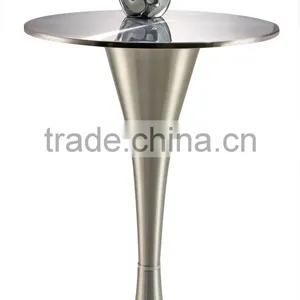 Tempered Glass Top Brushed Aluminum Horn Base Cocktail Table Bar Table Dining Table LQ- GT63 thumbnail-1