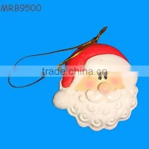 Ceramic Moustache Santa Clause Wall Hanging Artificial Ornament thumbnail-1