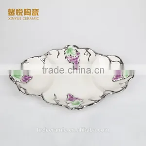 Stock Fashion Golden Ceramic Decorative Cheap Big Ceramic Plate thumbnail-3