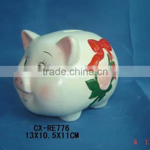 Terra Cotta Rose Pig Money Bank thumbnail-1
