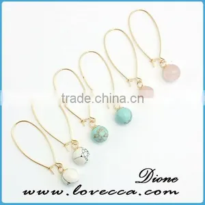 Lovely Gemstone Earrings Turquoise Crystal Point Earrings thumbnail-1