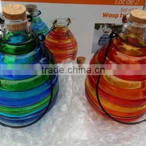 Hanging Glass Bee Catcher, Glass Wasp Trap With Cork Stopper thumbnail-1