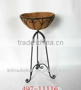 Flood Standing Metal Plant Holder With Coco Fiber thumbnail-1
