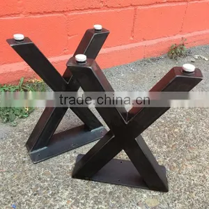 New Style 16 Inch X Shape Iron Metal Park Bench Leg for Sale thumbnail-3