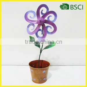 YS14061 Hot Sale Metal Garden Purple Windmill Flower Pot thumbnail-1