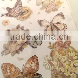 Butterfly & Rose Design Sticker in Light Green Color Way, Popular Antique Design Decorative Glitter Sticker thumbnail-3