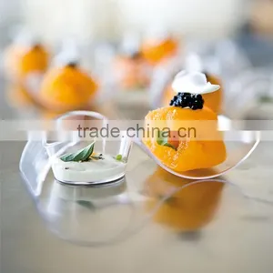 Food Grade BPA Free Plastic Curved Dishes , Party Desert Cocktail Holder Pack thumbnail-1