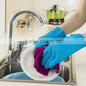 Multi Using Silicone Heat Resistant Dishwashing Cooking Grill Gloves thumbnail-6
