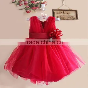 2015 Free Shipping Sleeveless Flower Girl Dancing Dress Party Baby Girl Christening Dress Kids Baby Birthday Christmas Dresses thumbnail-6