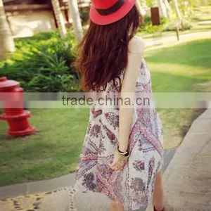 2016 New Summer Women Short Strapless Shoulder Beachwear Bohemia Dress thumbnail-4