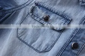 2015 Latest Shirt Designs for Boys Short Sleeve Denim Shirts for Boys Cowboy Shirt for Boys thumbnail-4