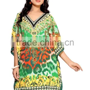 Canvas Crepe Printed Kaftan / Kaftan Dubai/moroccan Dress Kaftan for Sale thumbnail-2