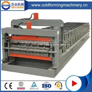 High Efficiency Blue Color Coated Steel Double Layer Wall And Roof Cold Forming Machinery