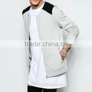 OEM Custom Wholesale Double Zips Streetwear Man Bomber Jacket in Jersey Made in China thumbnail-1