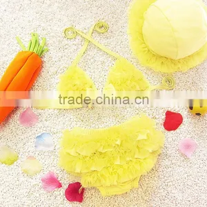 2016 New Ruffle Two Pieces Baby Girl Bathing Suit for Summer Girl Swimming Suit Wholesale Swimming Wear Bikini thumbnail-3