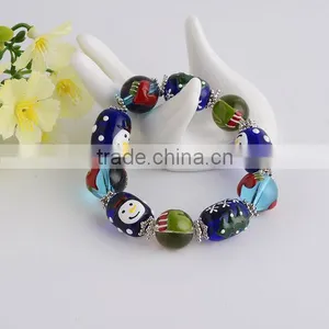 White Turquoise Skull Beads Bracelets Mens Skull Charm Bracelets for 2016 Halloween Day Gifts thumbnail-6