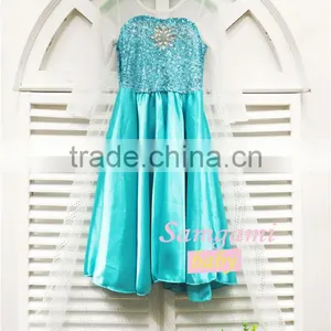 2015 New Arrival Child Dress Kids Glitter Sequin Wedding Dress Child Clothes Girls Long Dresses thumbnail-1