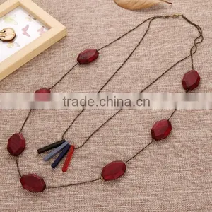 Zm35074a Latest Deisgn Jewelry Wood Beads Necklace Accessories for Women thumbnail-2