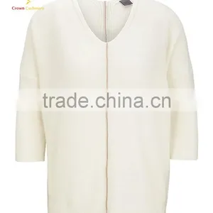 Fashion Knitwear V Neck Merino Wool Casual Sweater for Women thumbnail-3