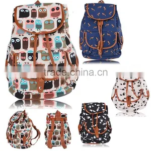 New Women Girl Canvas Rucksack Vintage Flower Backpack School Book Shoulder Bag SV004106# thumbnail-1