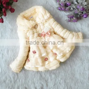 Children's Girls Elegant Baby Faux Fur Fleece Lined Kid Coat 18908 thumbnail-2