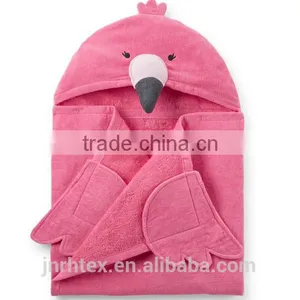 Eco-friendly Embroidery Designs Ring Spun Cotton Velour Wholesale Hooded Baby Towel for Bathroom thumbnail-1