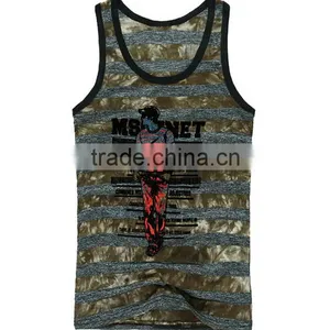 2017 Personalized Your Own Brand Logo Design 95% Cotton 5% Spandex Sport Gym Fitness Tank Top Dry Fit Stringer Vest Men thumbnail-2