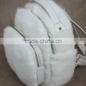 Myfur Luxury Real Mink Fur Lady Backpack Handbag Leather Bag Wholesale thumbnail-4