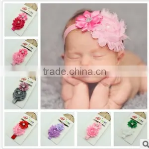 2014 Gorgeous Fashion Accessories Wholesale Big Flower Elastic Headband for Baby Girls' Accessories thumbnail-1