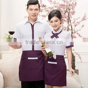 Custom Summer Korean Style Short Sleeve Waitress Uniforms for Western Restaurant Wholesale thumbnail-1