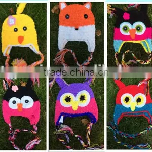 Aniaml Baby Girls Crochet Hat thumbnail-1