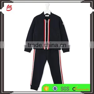 2017 Wholesale Fashion Custom Sports Suit Kids Baby Boy Contrast Pocket Tracksuit Children's Clothing Set thumbnail-1