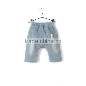 OEM Service Wholesale Price Hand Wash Kids Jeans Knit Denim Baby Harem Pants With Cotton Sting thumbnail-2