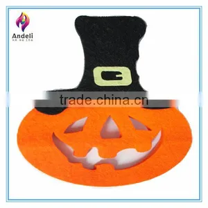 Halloween Placemats Felt Purple Witch Orange Jack O Lantern Black Spider Web NEW thumbnail-4