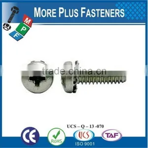 Made in Taiwan Black Head Trim Bright Zinc Plated Stainless Steel Philips Pan Head SEMS Screw thumbnail-6
