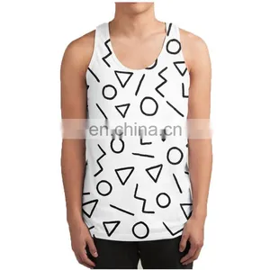 Customized Cotton Cheap White Basketball Tank Top Manufacturer Wholesale Vintage Singlet for Men thumbnail-1