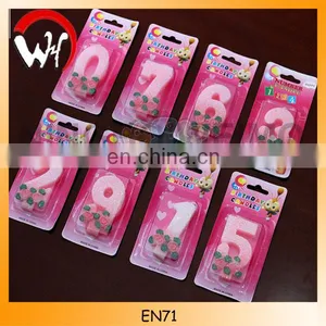 Color Birthday Cake 0-9 Pink Number Candles thumbnail-1