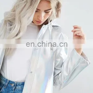 2016 New Fashion Winter Women Sliver Metallic Jacket Slim Long Coat Jacket From China thumbnail-3