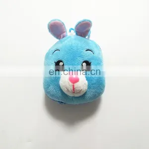 Blue Rabbit Animal Head With Shopping Bag Plush Toy Keychain thumbnail-2