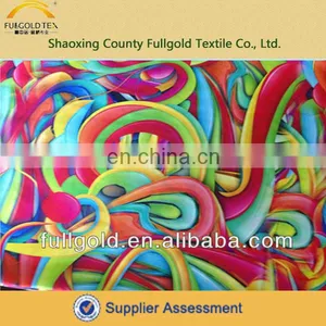Fashion New Design Pretty Colorful Digital Jersey Polyester Printed Satin Fabric for Ladies' Garment thumbnail-1