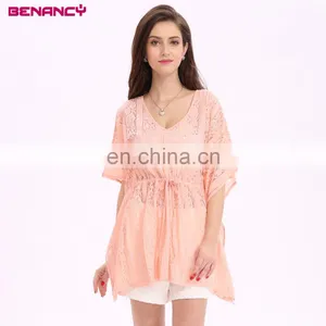 Jacquard Lace Woman Summer Crochet Kaftan Poncho Beach Wear thumbnail-2