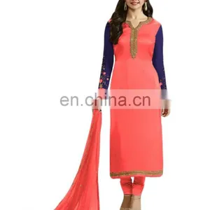Women Semi-Stitched Koti Style Salwar Kameez Dress Material 2017 thumbnail-1
