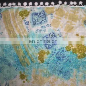 Cotton Printed Scarf With Silver Lurex thumbnail-2